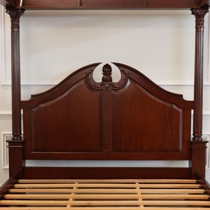 Mahogany Roman Four Post Canopy Bed