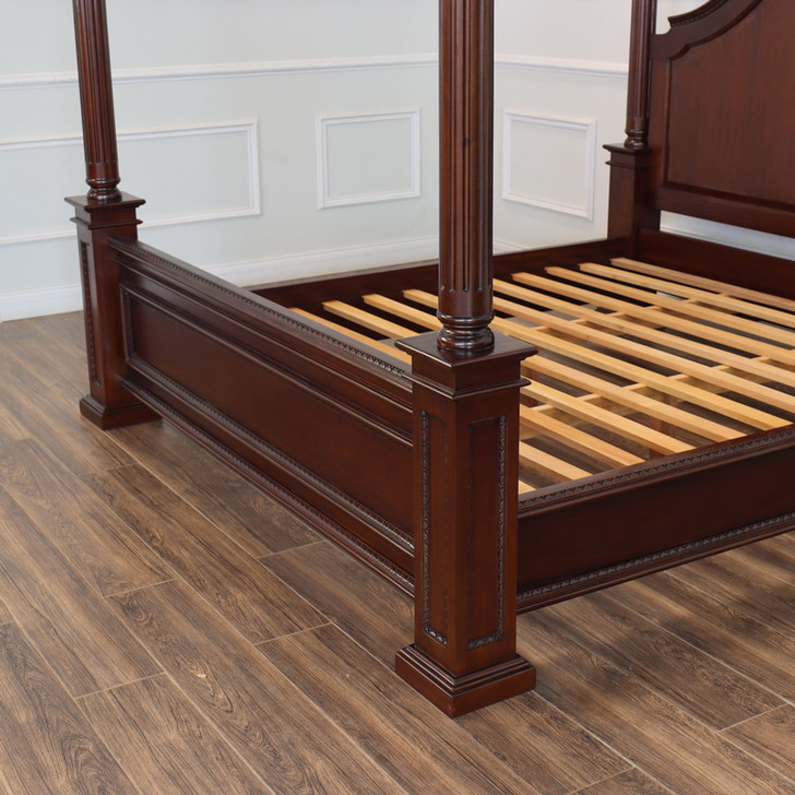Mahogany Roman Four Post Canopy Bed