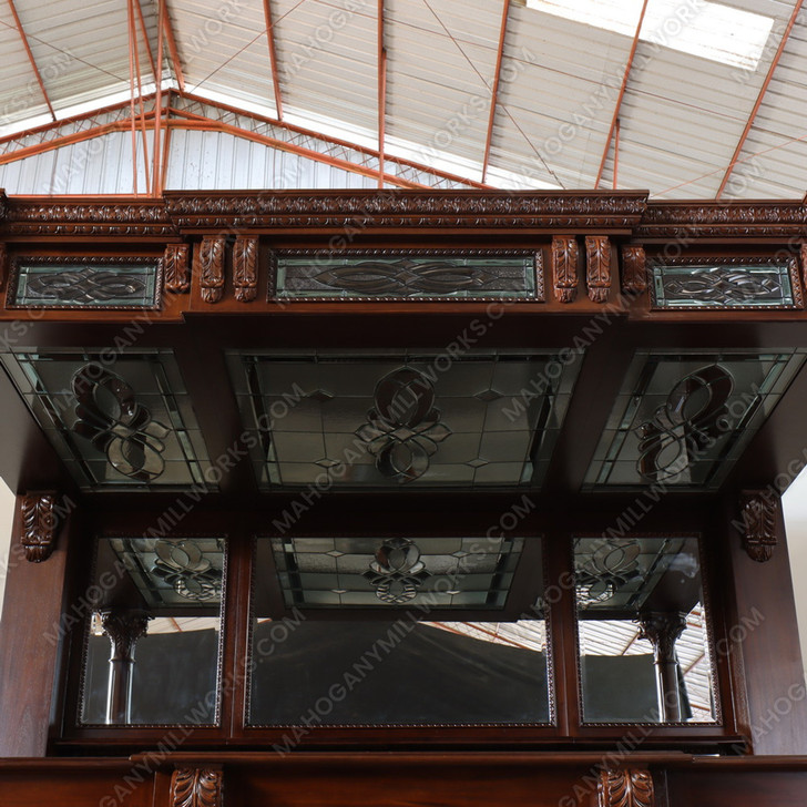 10ft Custom Gothic Canopy Saloon Pub Bar w/ Stained Glass Ceilings