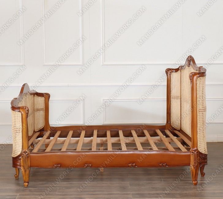 Cane Rattan Country Farmhouse Panel Bed