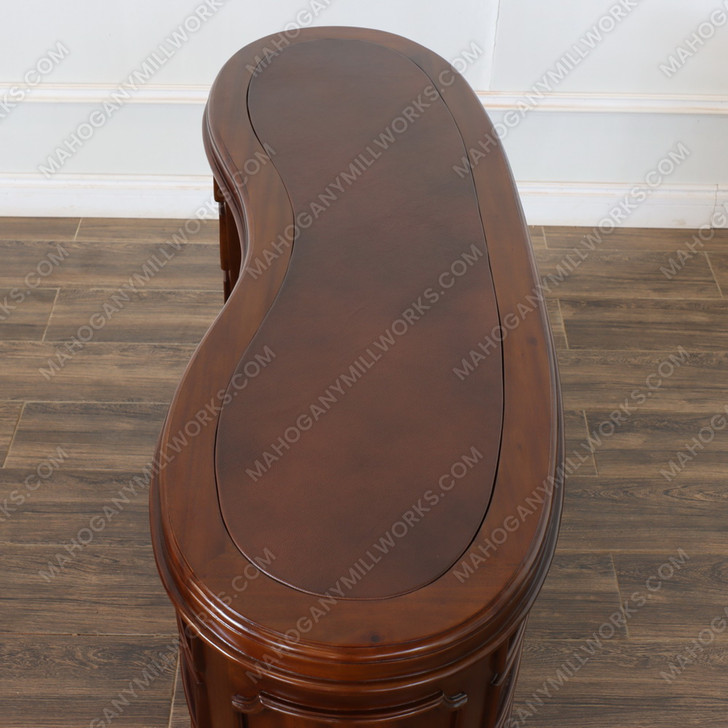 Custom Mahogany Executive Kidney Shape Office Desk (57W x 20D)