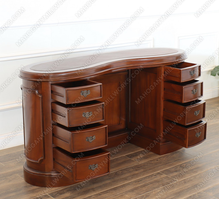 Mahogany Executive Kidney Shape Desk (57W x 20D)