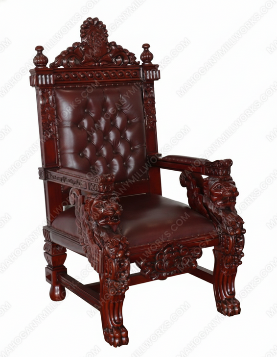 Genuine Leather Church Bishop's Chair w/ Custom Inscription