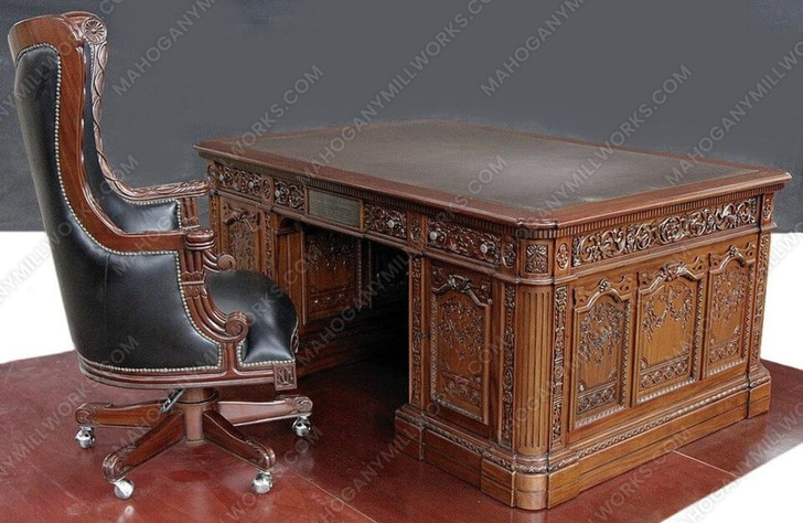 6ft Executive Office Resolute Desk w/ Leather Top (72" X 36")