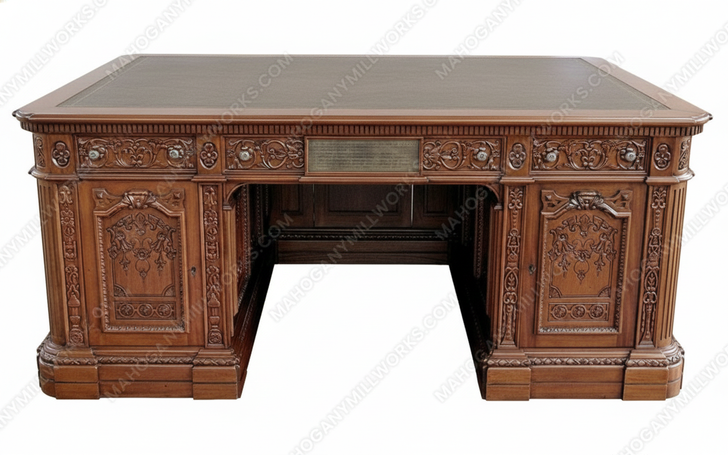 6ft Executive Office Resolute Desk w/ Leather Top (72" X 36")