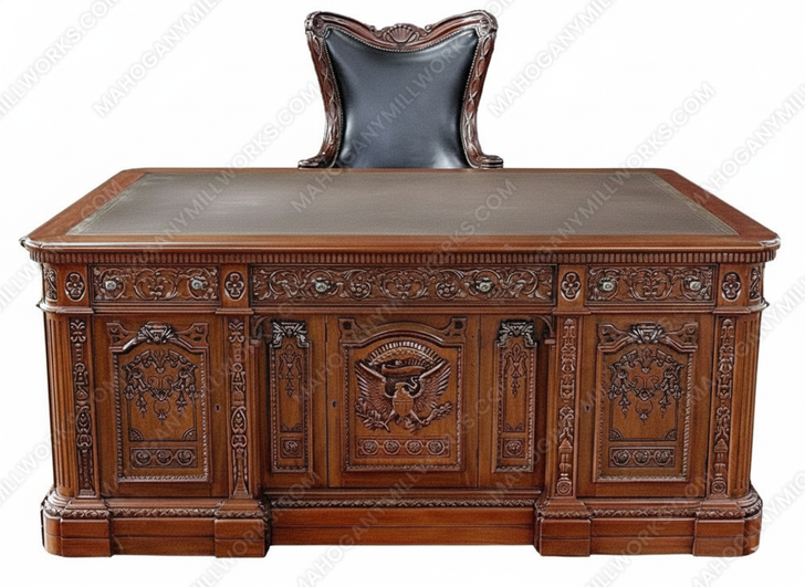 6ft Executive Office Resolute Desk w/ Leather Top (72" X 36")
