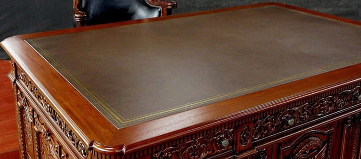 6ft Mahogany Resolute Desk w/ Leather Top (72" X 36")