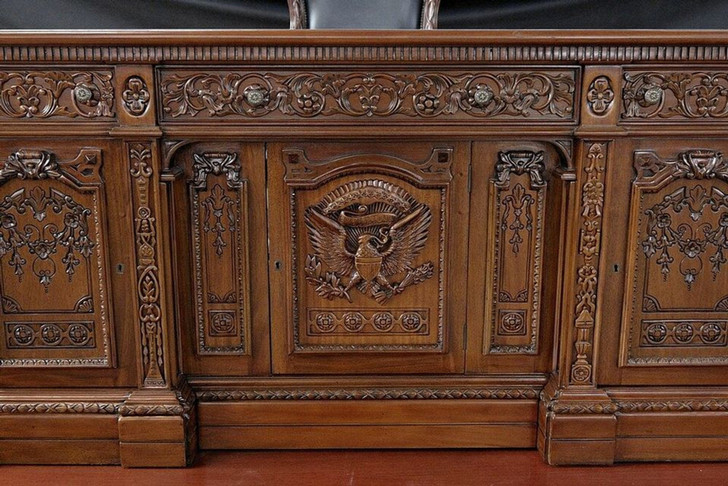 6ft Mahogany Resolute Desk w/ Leather Top (72" X 36")