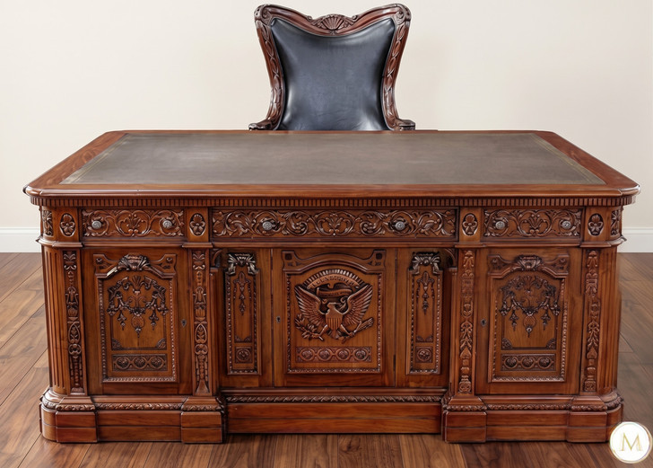 6ft Mahogany Resolute Desk w/ Leather Top (72" X 36")