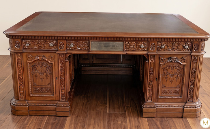 6ft Mahogany Resolute Desk w/ Leather Top (72" X 36")