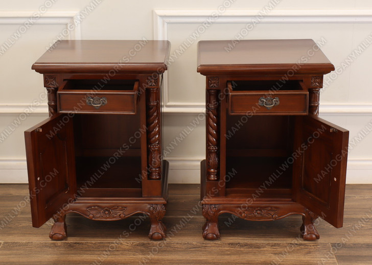 5pc Walnut Queen Anne Barley Twist Bedroom Set