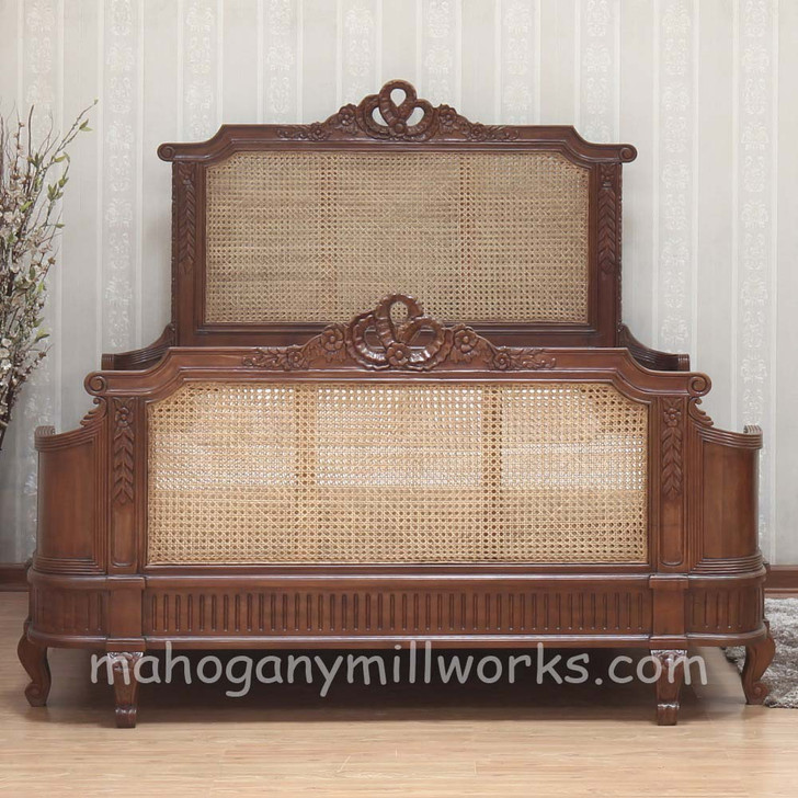 Antoinette Bed with Wicker Panel