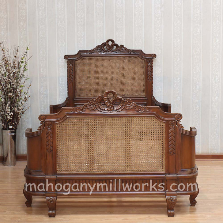 Antoinette Bed with Wicker Panel