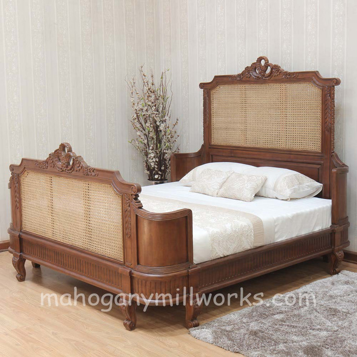 Antoinette Bed with Wicker Panel