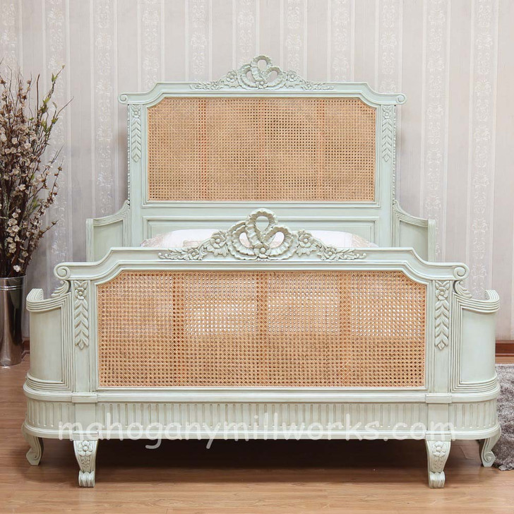 Antoinette Bed with Wicker Panel