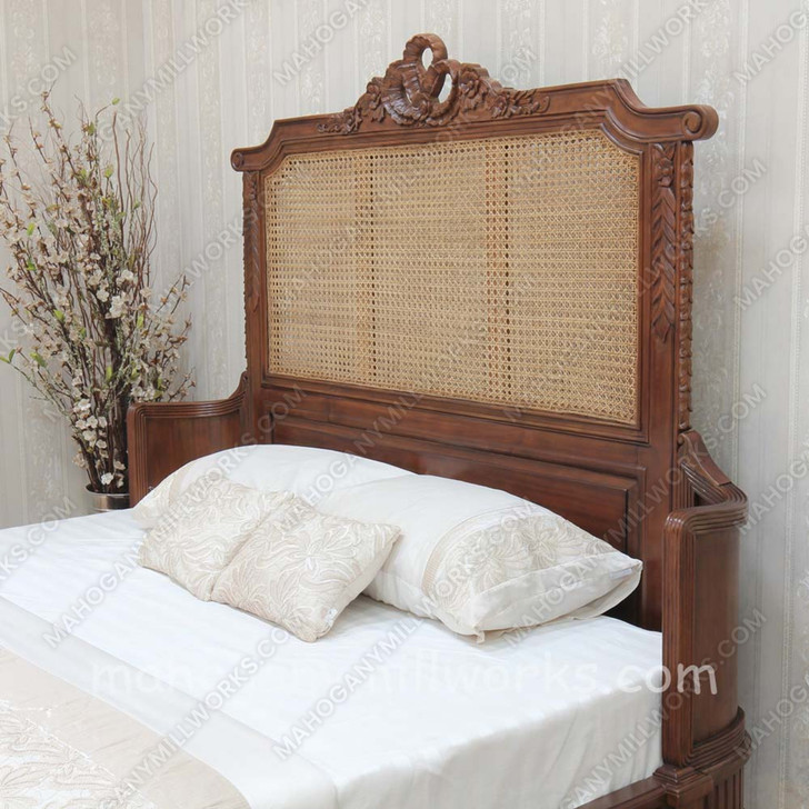 Antoinette Bed with Wicker Panels