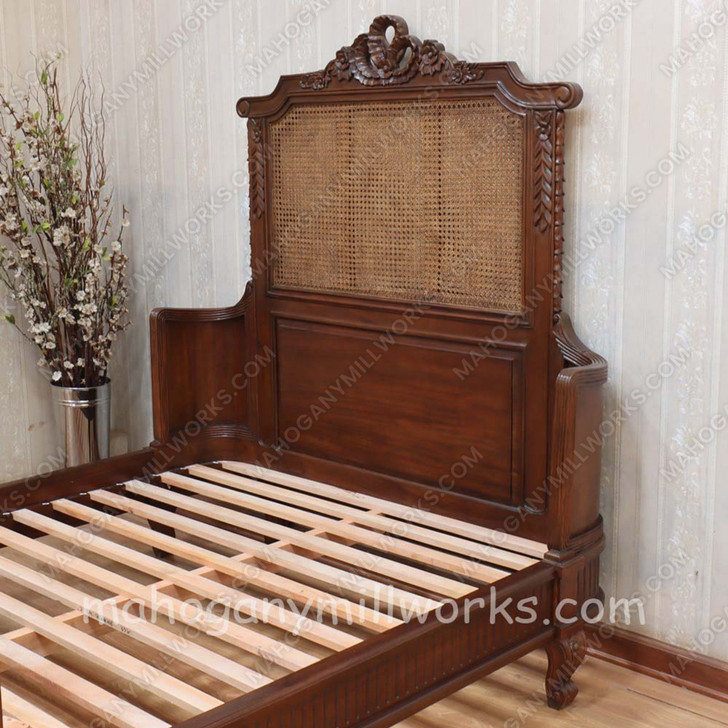 Antoinette Bed with Wicker Panels