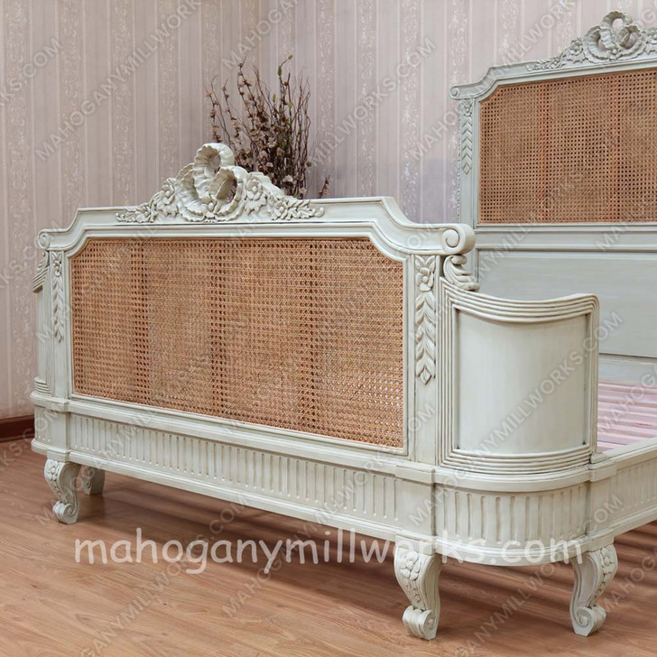 Antoinette Bed with Wicker Panel