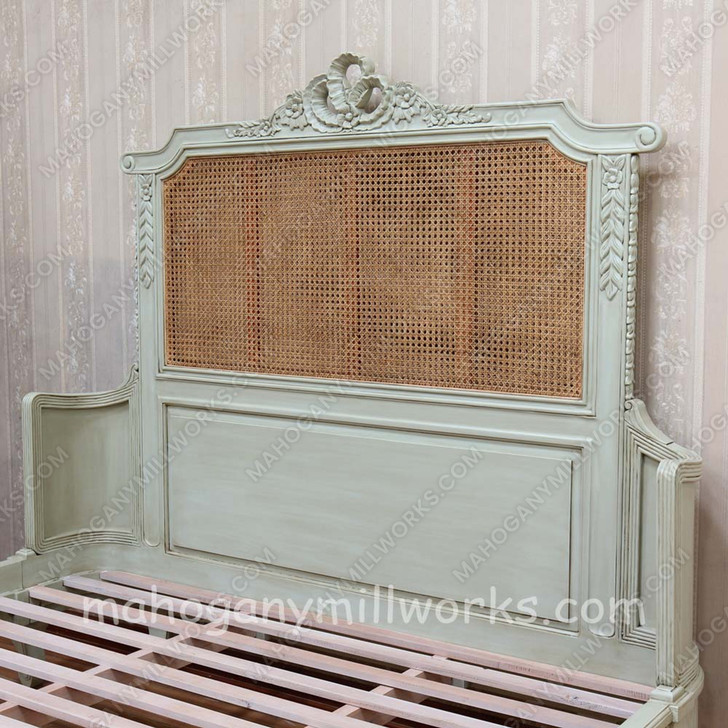 Antoinette Bed with Wicker Panels