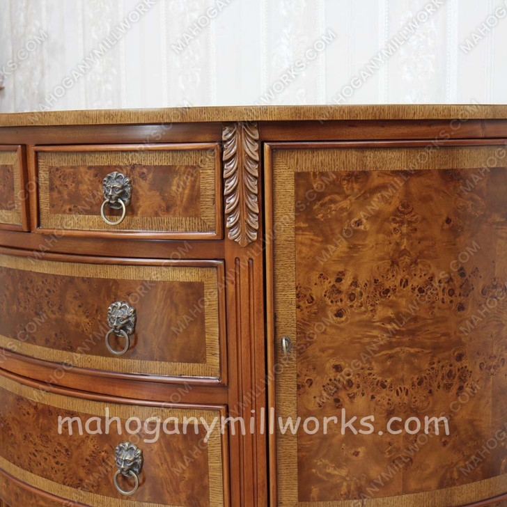 Demilune Chest of Drawers With Mappa Burl Inlay