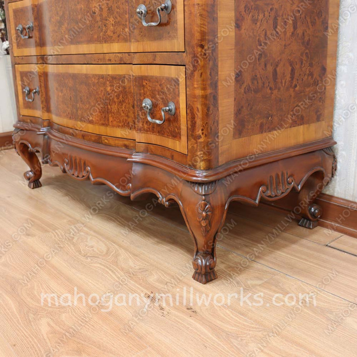 PU Mahogany Italian 3 Drawers Chest w/ PU Finish