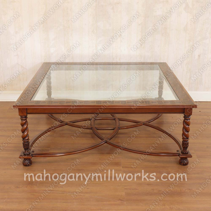Square Oyster Glass Top Coffee Table