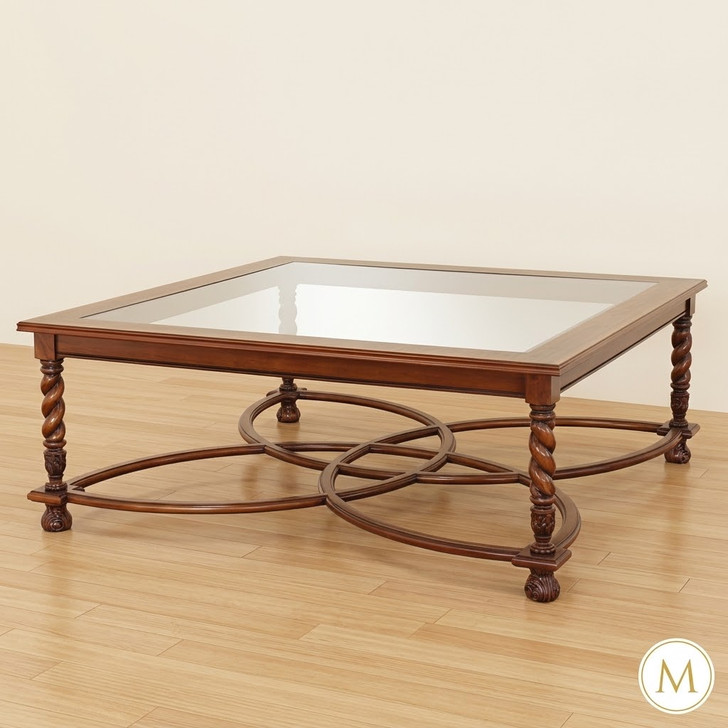 Square Oyster Glass Top Coffee Table