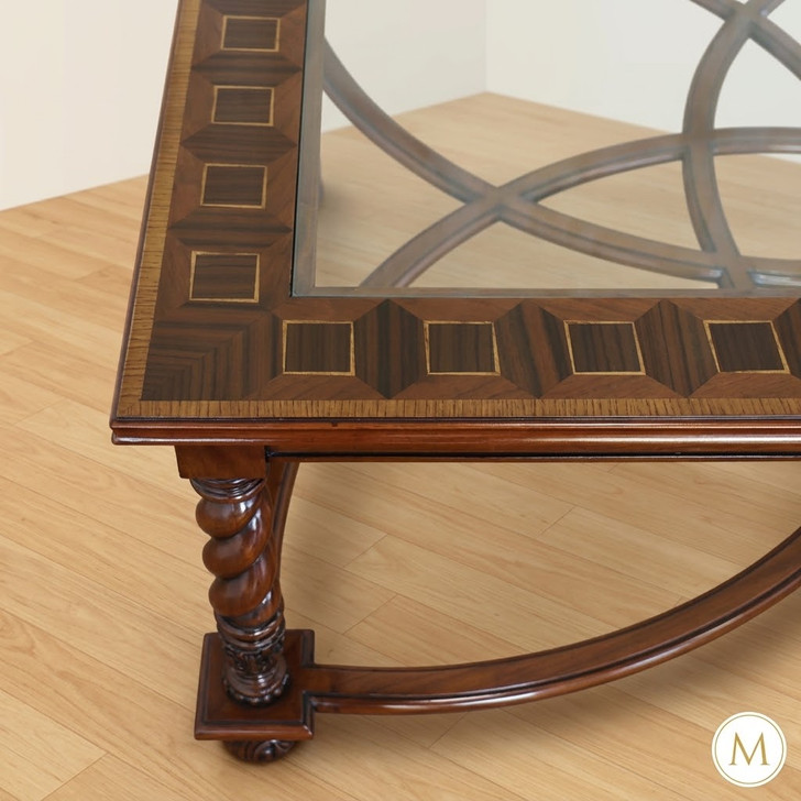 Square Oyster Glass Top Coffee Table