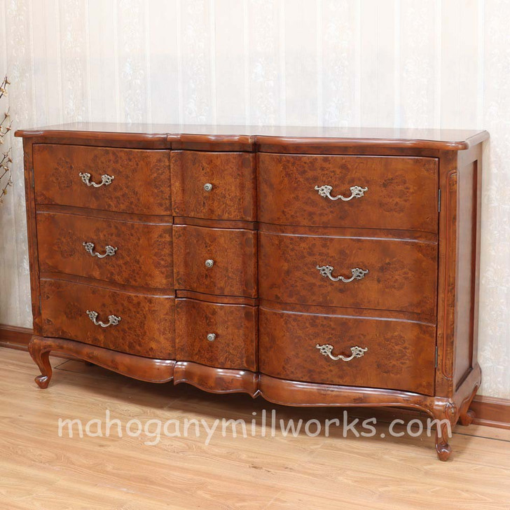 French Mappa Burl Inlay Sideboard