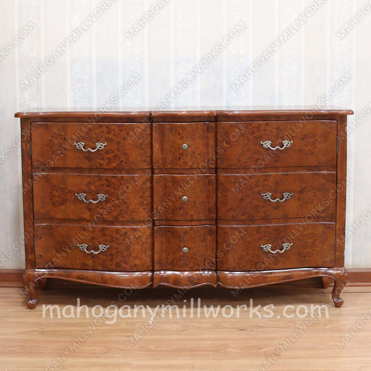 French Mappa Burl Inlay Sideboard