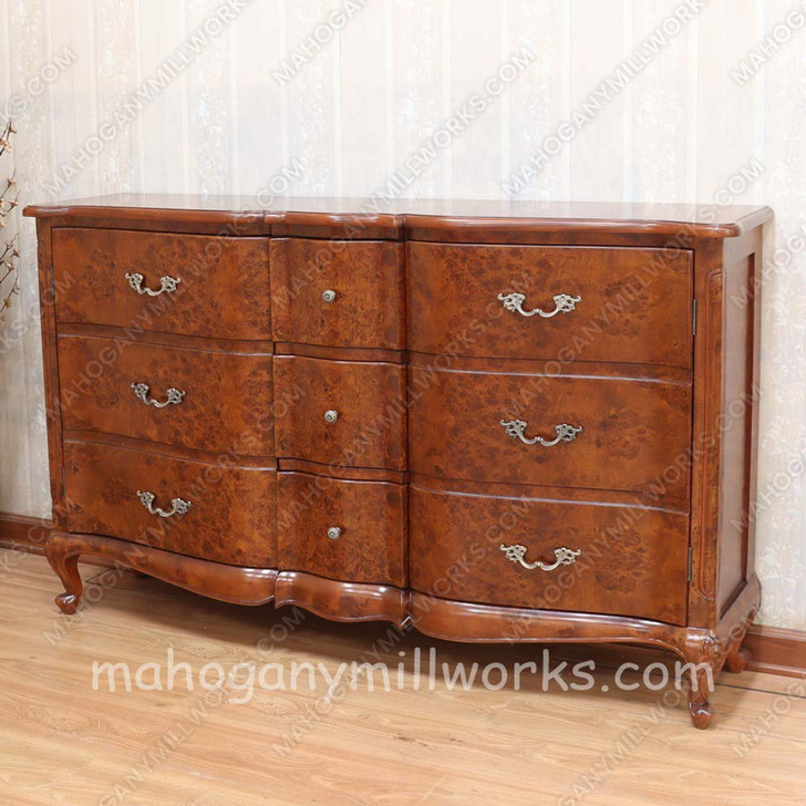 French Mappa Burl Inlay Sideboard