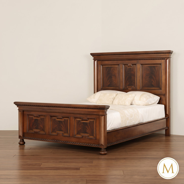 Ambassador Bed w/ Crotch Mahogany Inlay
