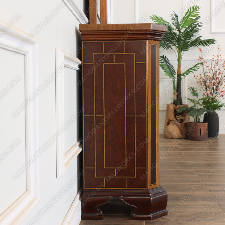 Egyptian Mappa Burl Floral Marquetry Inlay Dresser w/ Mirror