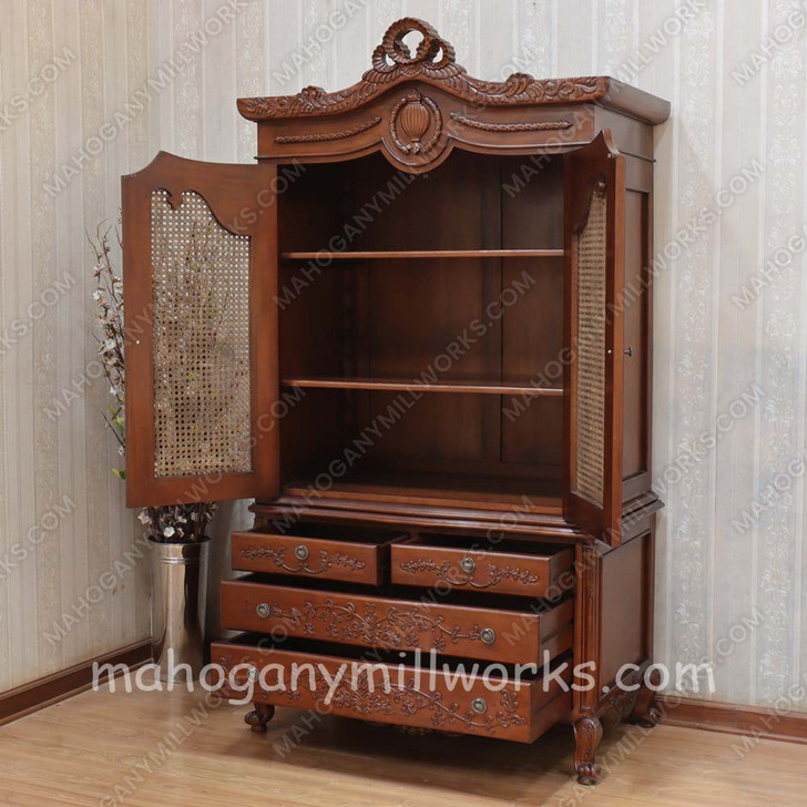Walnut Antoinette Linen Press Cabinet