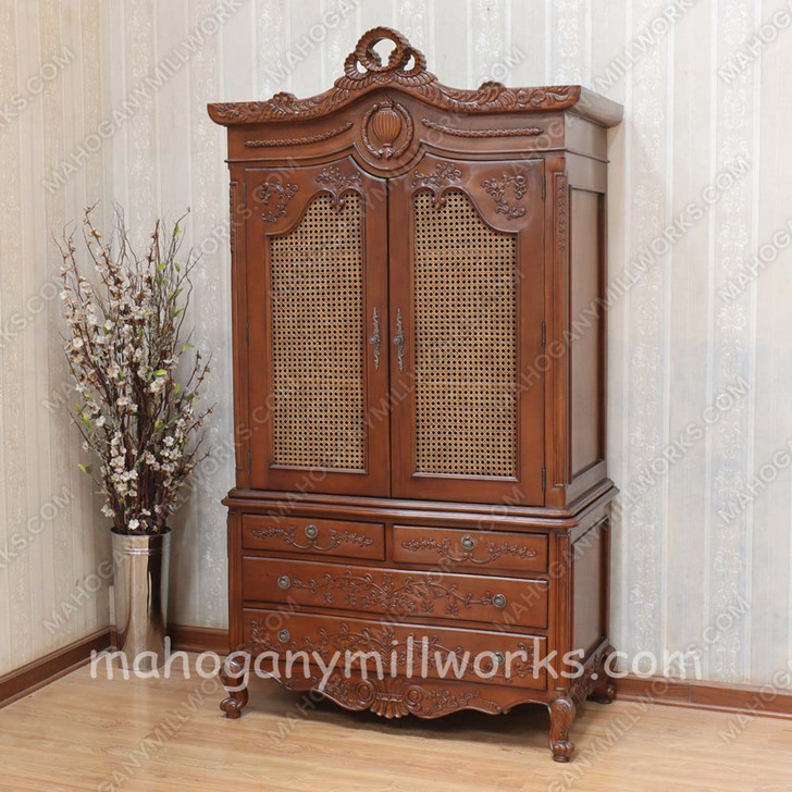 Walnut Antoinette Linen Press Cabinet