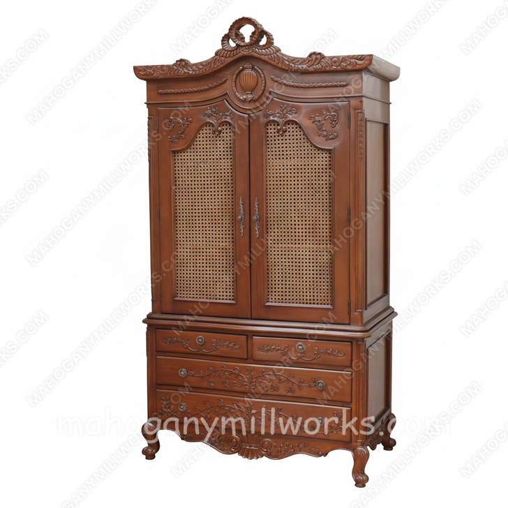 Walnut Antoinette Linen Press Cabinet