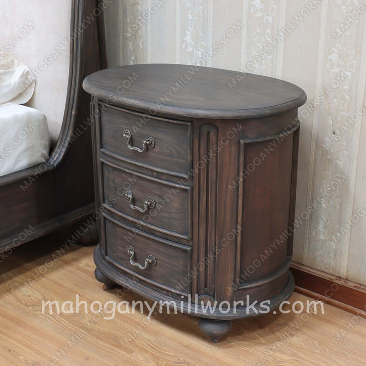 Charcoal Safari 3 Drawer Nightstand