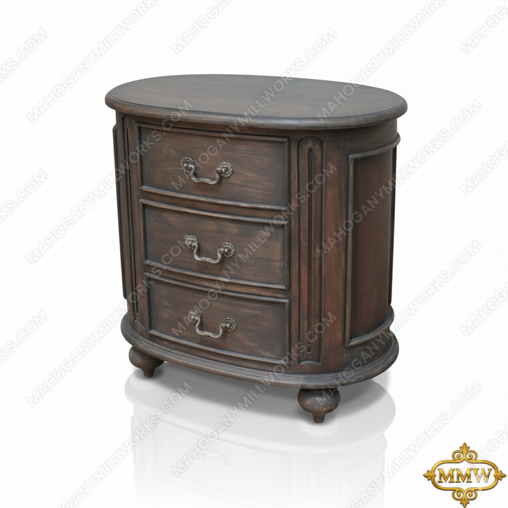 Charcoal Safari 3 Drawer Nightstand