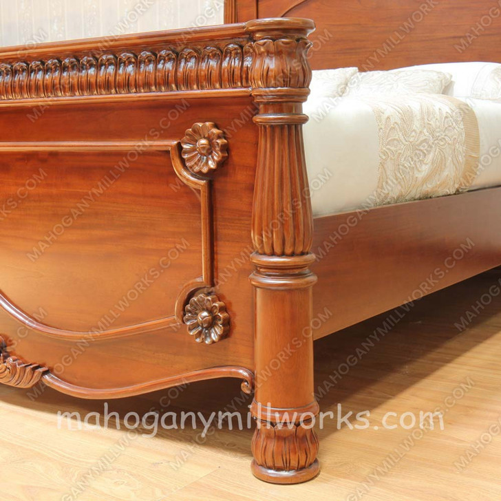Walnut English Victorian Panel Bed
