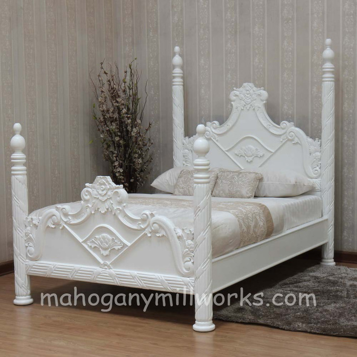 Painted White Versailles 4 Posters Bed