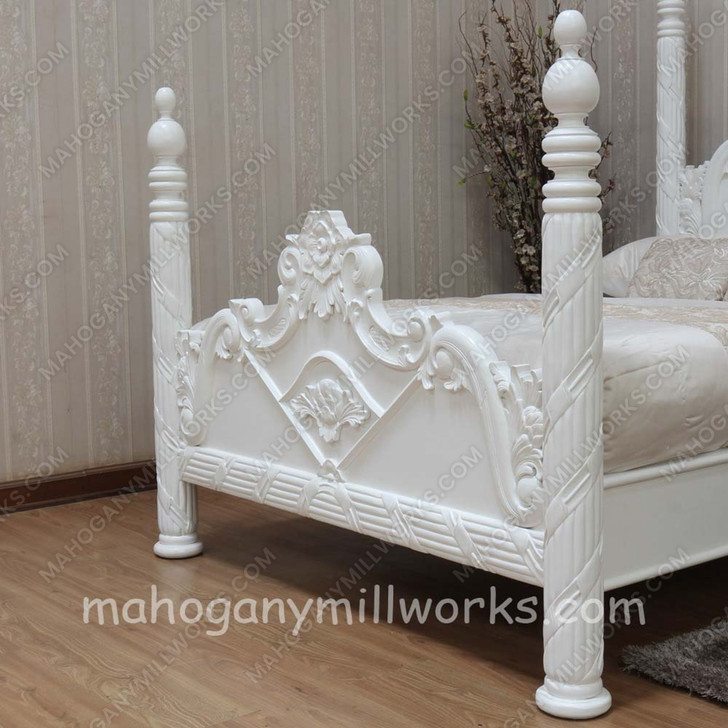 Painted White Versailles Four Poster Bed