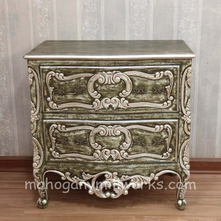 Painted Florentine With Silver Accents Venetian Bed Set Of 3