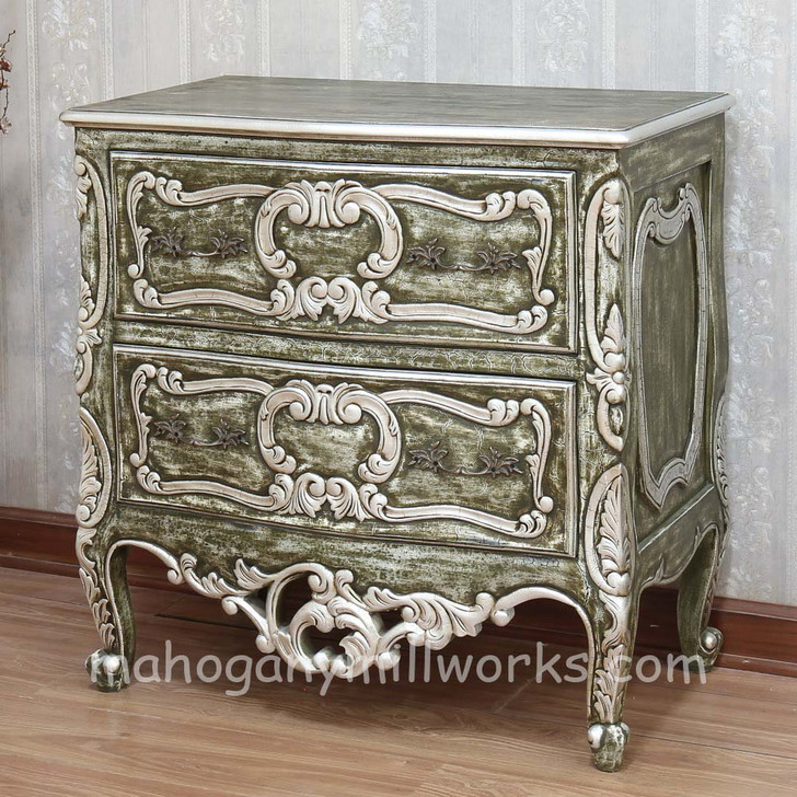 Painted Florentine With Silver Accents Venetian Bed Set Of 3