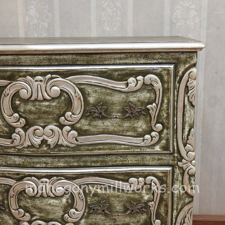 Painted Florentine With Silver Accents Venetian Bed Set Of 3