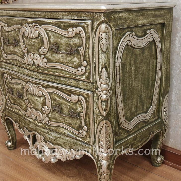Painted Florentine With Silver Accents Venetian Bed Set Of 3