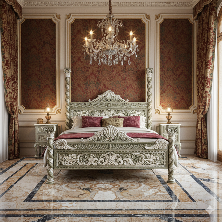 3pc Painted Florentine Venetian Bedroom Set