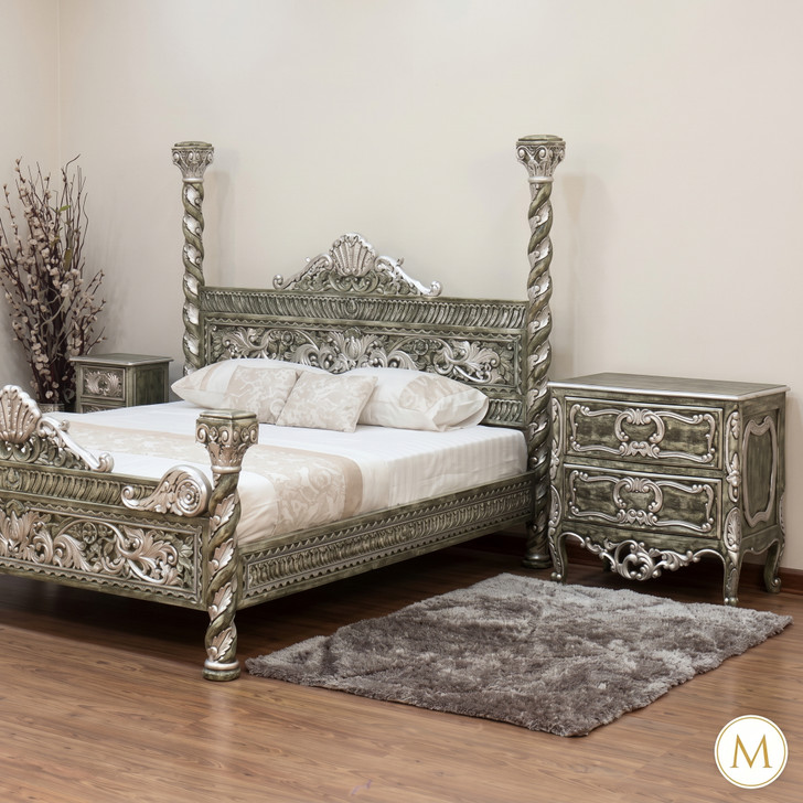 3pc Painted Florentine Venetian Bedroom Set
