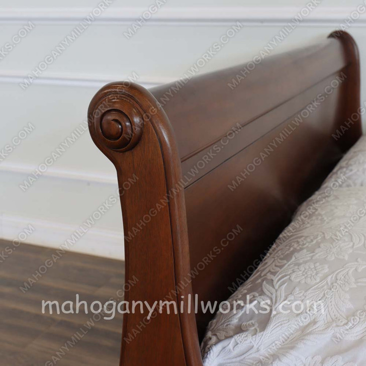 Walnut Bordeaux Sleigh Style Bed
