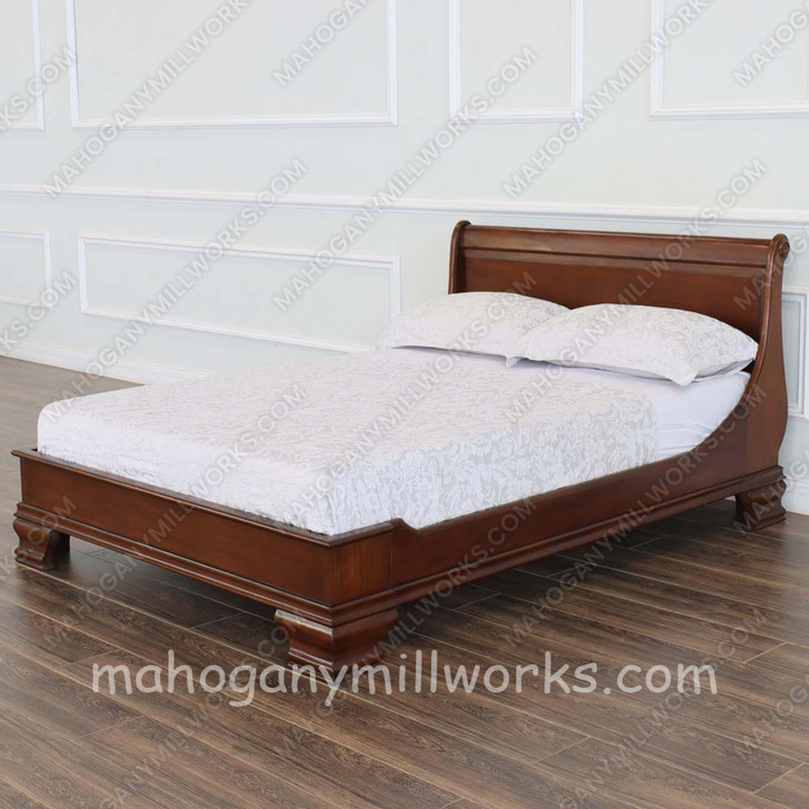 Walnut Bordeaux Sleigh Style Bed