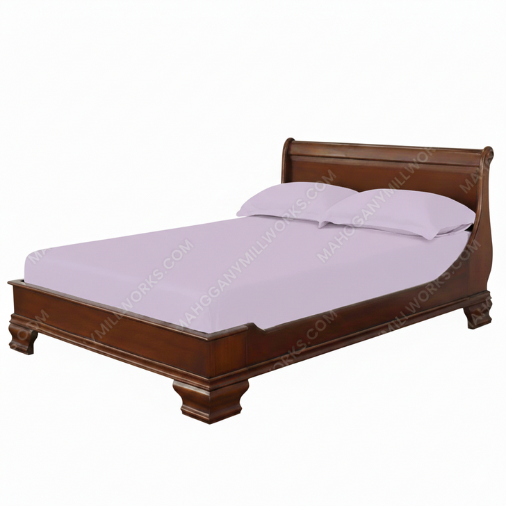 Walnut Bordeaux Sleigh Style Bed
